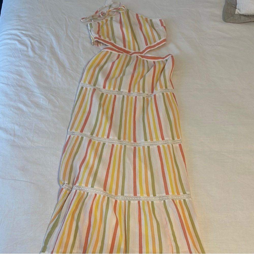 Aerie Smocked Top with Pastel Stripes